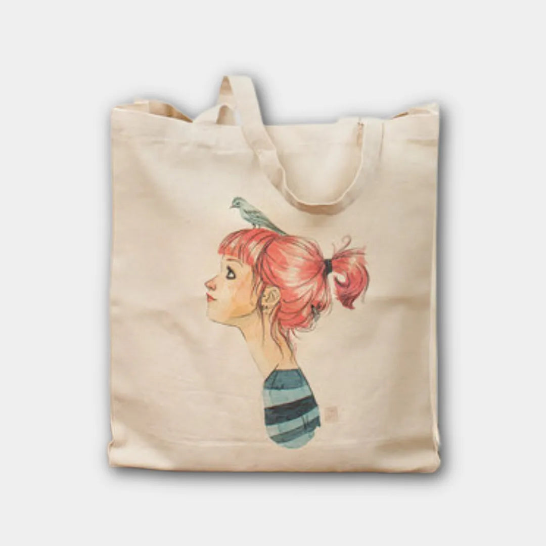 Tote Bag "Birds in the Head" - Illustrated by Esther Gili (100% Cotton)