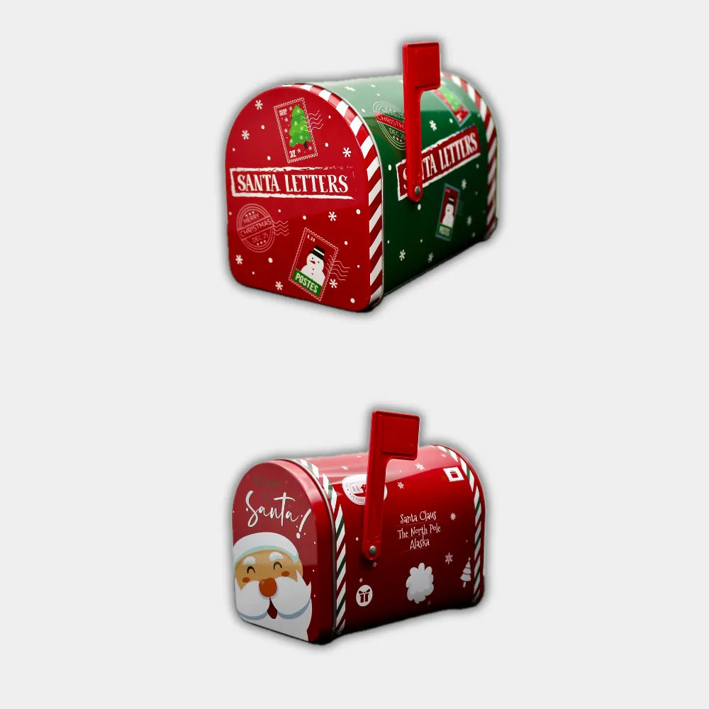 Pack 2 Buzones Navideños "Cartas a Papá Noel" (Estilo Vintage de Lata)