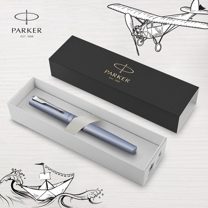 Pluma Estilográfica Parker Vector XL M Plata Metálico
