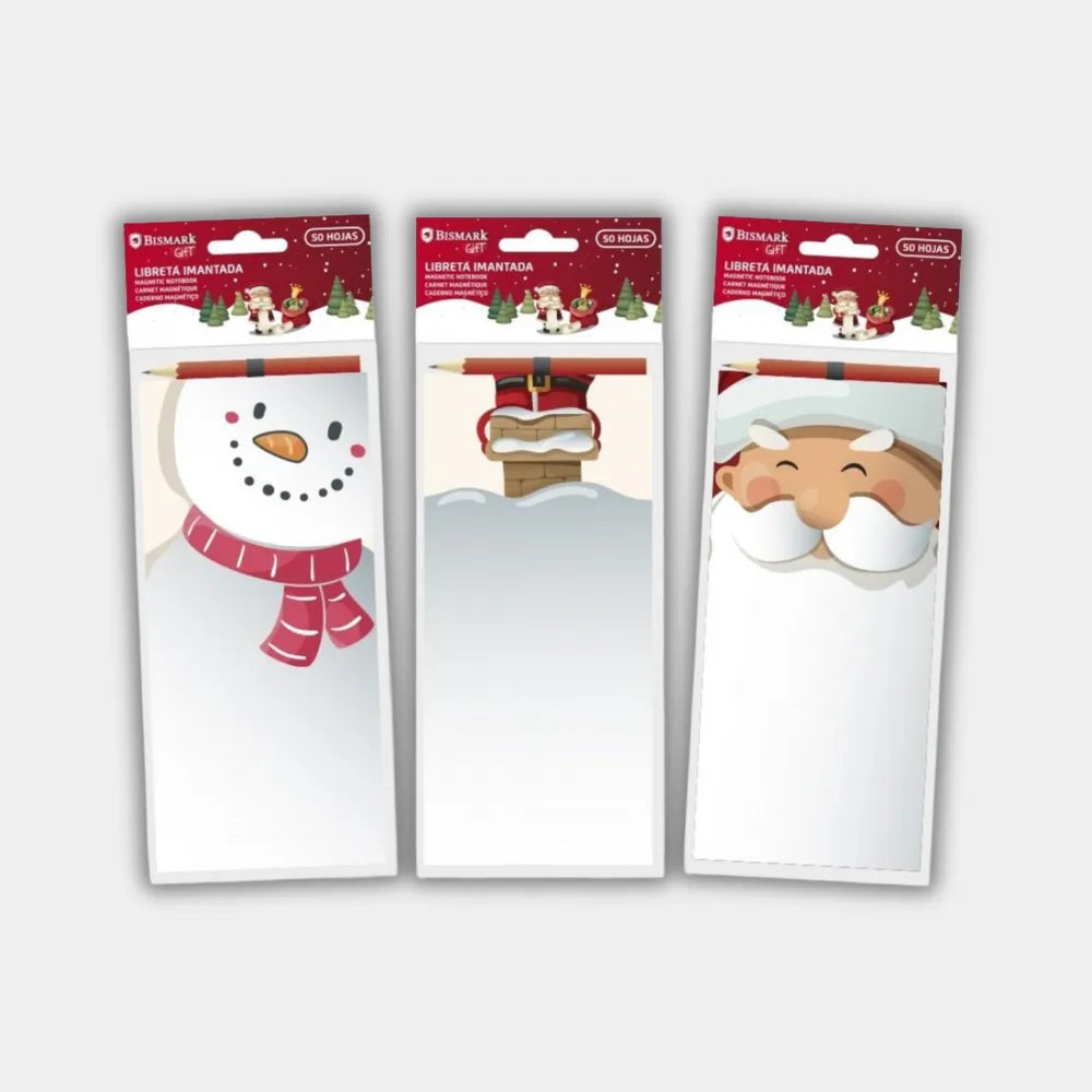 Bloc de Notas Magnético Navideño para Nevera con Lápiz (50 hojas)