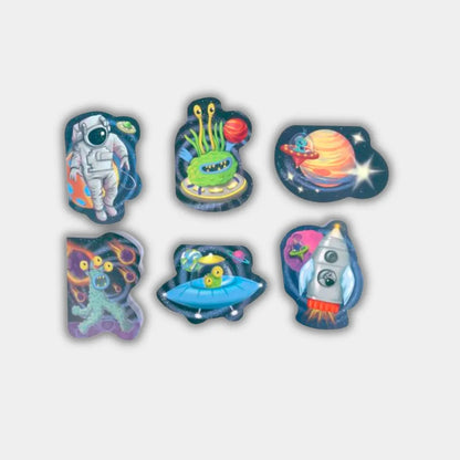 Mini Bloc de Notas "Aventura Espacial" (Formas Troqueladas) | Astronautas y Aliens