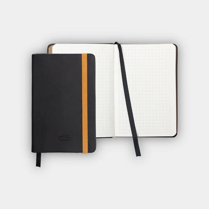 Cuaderno de Notas Galgo A6 | Polipiel Negro y Cuadrícula