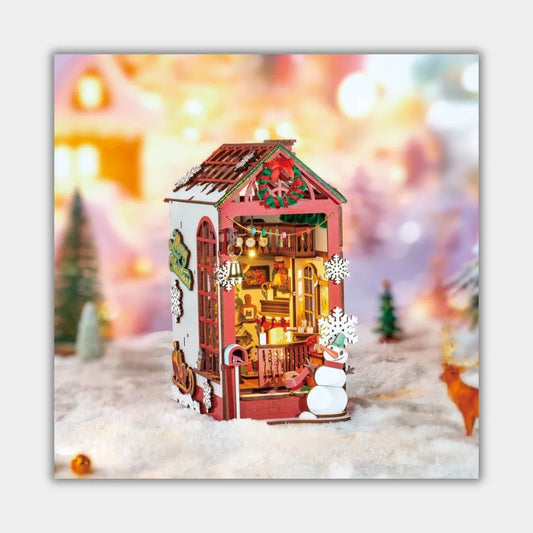 Maqueta Sujetalibros Christmas Escena Navideña de Interior