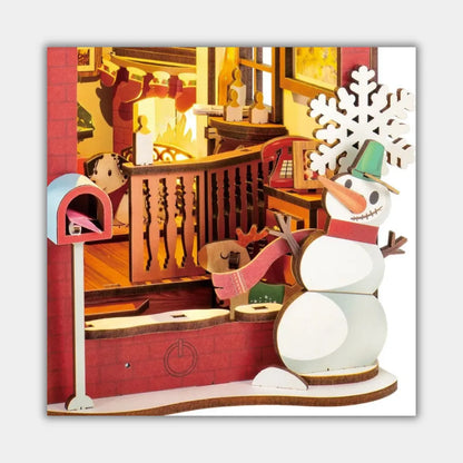 Maqueta Sujetalibros Christmas Escena Navideña de Interior