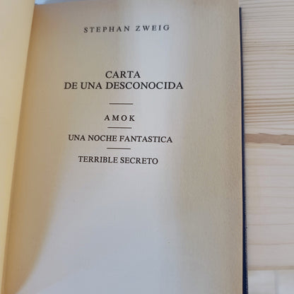 Relatos, Stephan Zweig 2ª mano